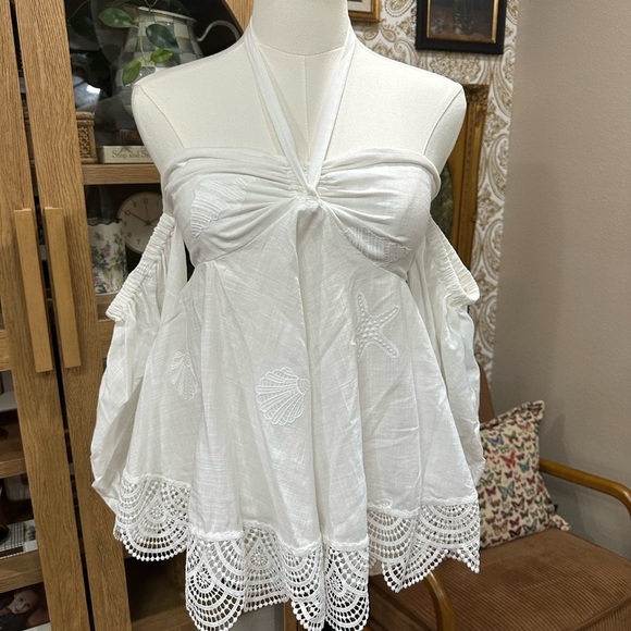 Waimari Panarea White Off-Shoulder Blouse size small sold out on revolve - Picture 2 of 12